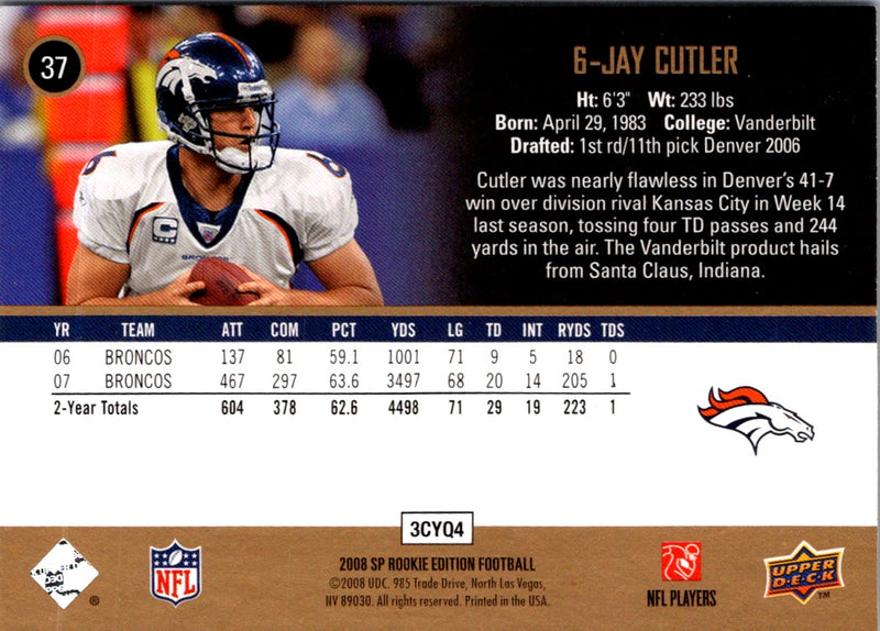 2008 Upper Deck Sp Jay Cutler