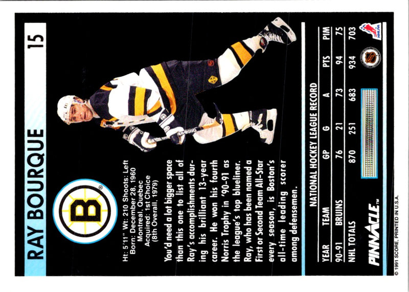 1991 Pinnacle French Ray Bourque