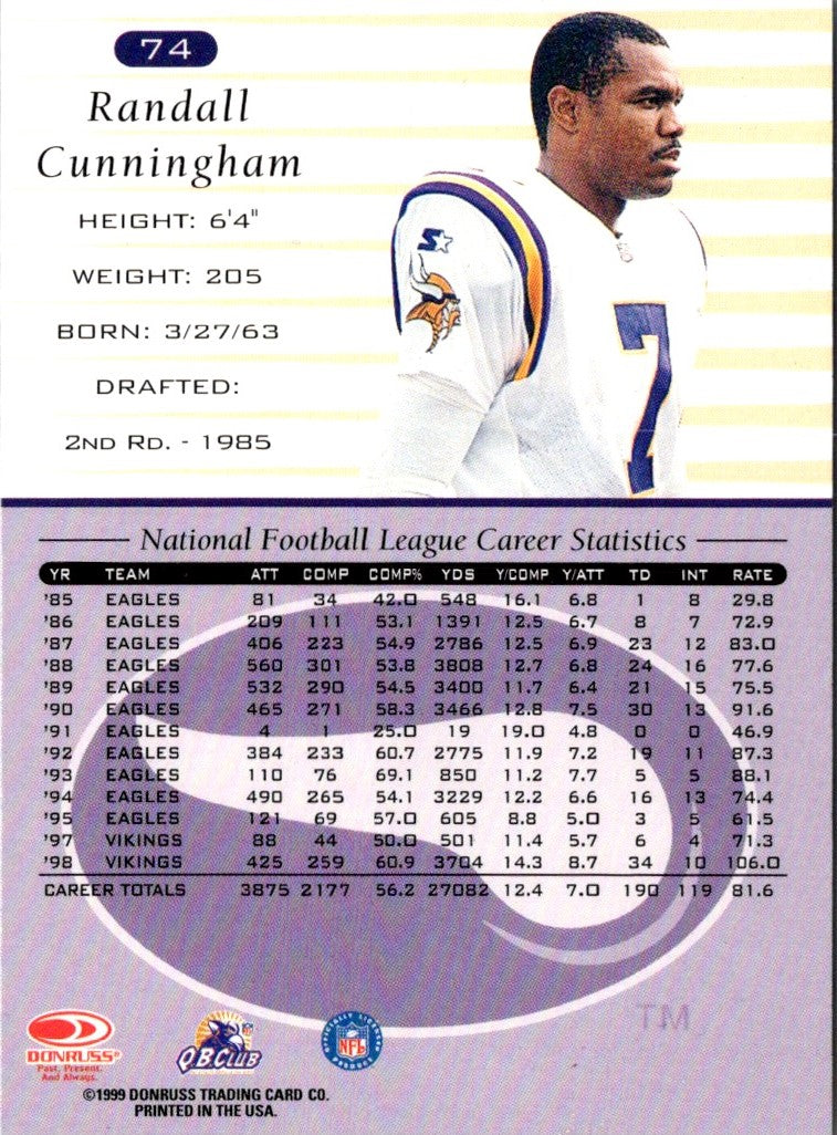 1999 Donruss Randall Cunningham