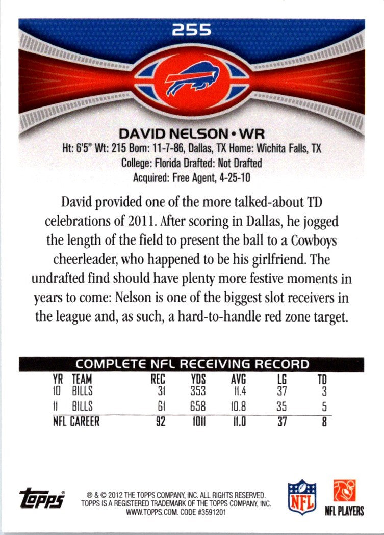 2012 Topps David Nelson