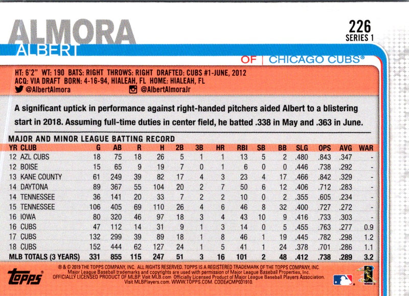 2019 Topps Albert Almora