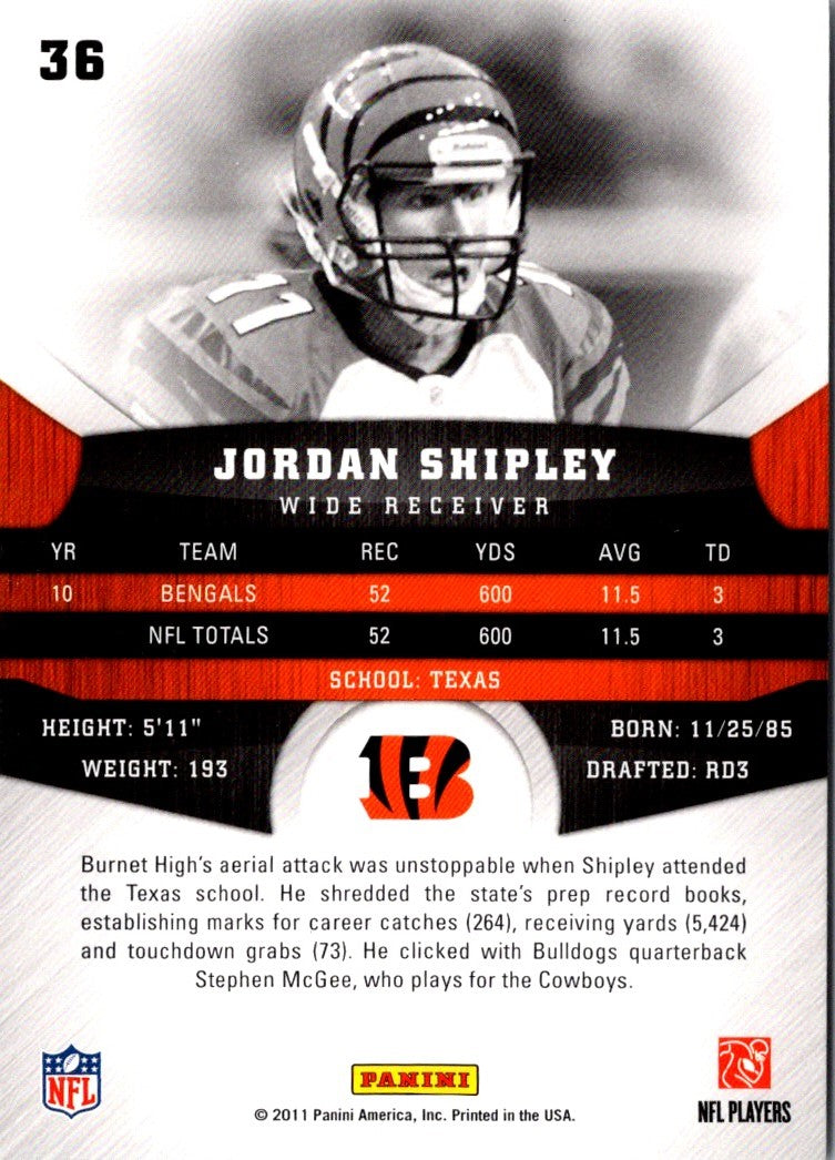 2011 Panini Gridiron Gear Jordan Shipley