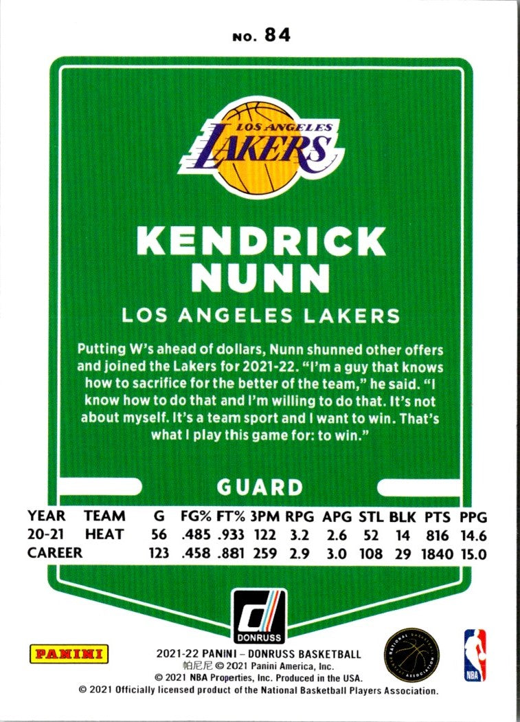 2021 Donruss Holo Red and Gold Laser Kendrick Nunn