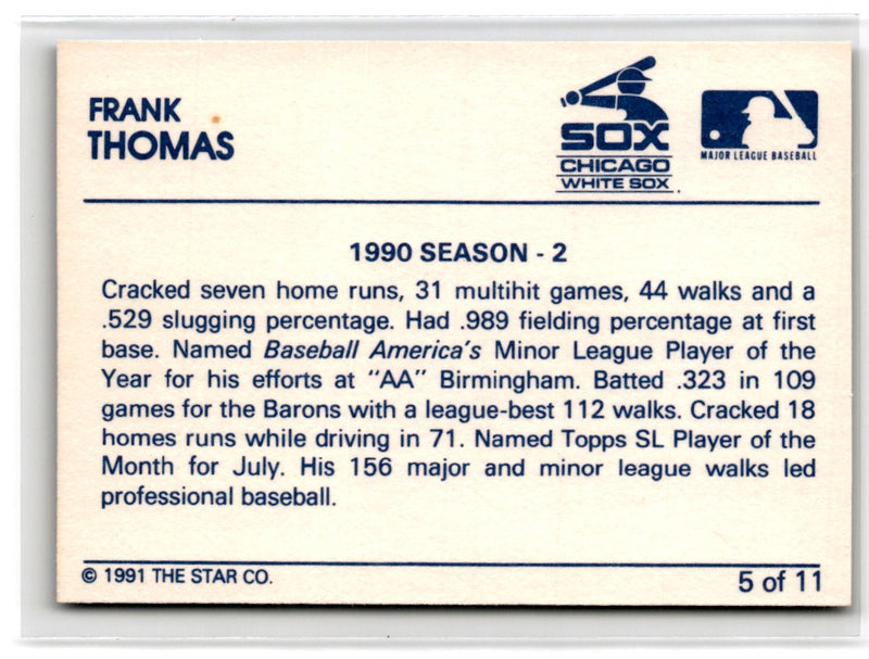 1991 Star Frank Thomas Blue Frank Thomas
