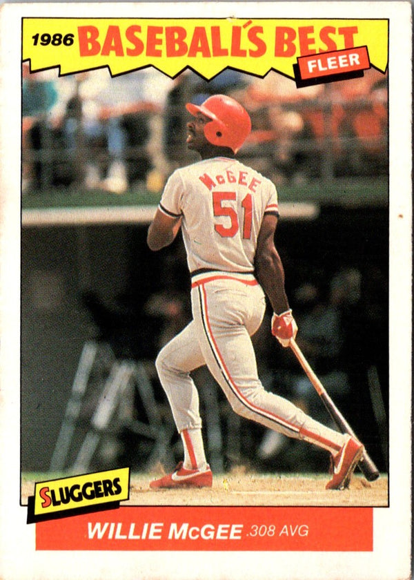 1986 Fleer Baseball's Best Sluggers vs. Pitchers Willie McGee #22