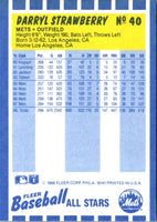 1988 Fleer Baseball All-Stars Darryl Strawberry #40