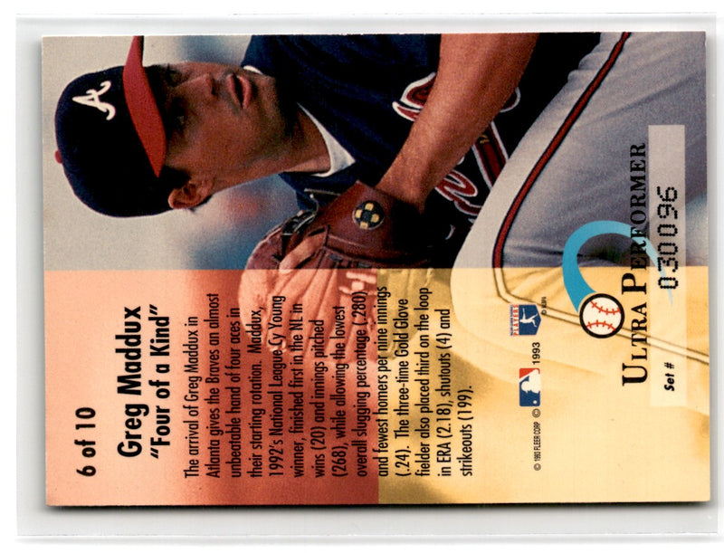 1993 Ultra Performers Greg Maddux