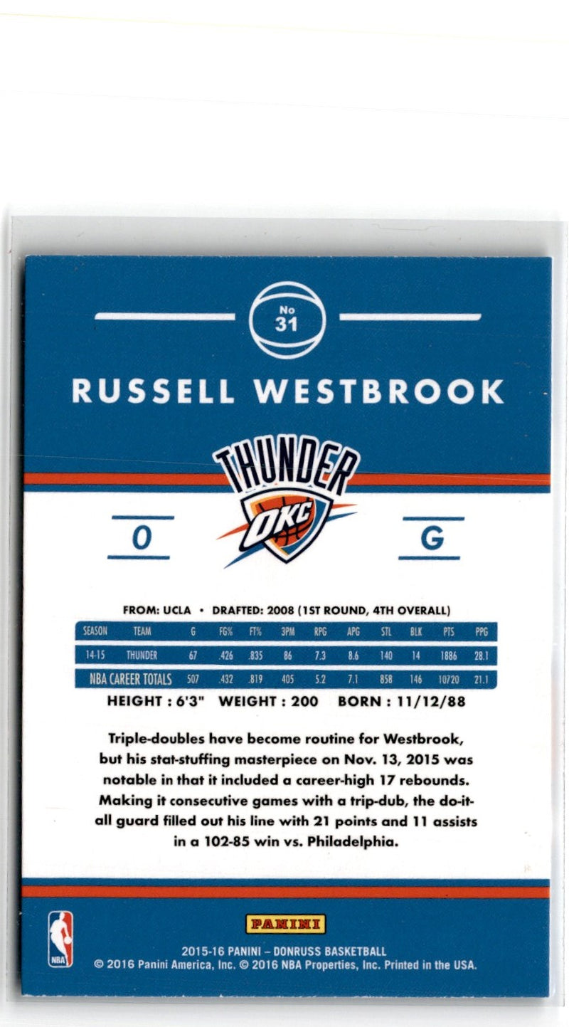 2015 Donruss Russell Westbrook