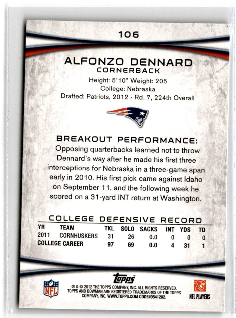 2012 Bowman Alfonzo Dennard