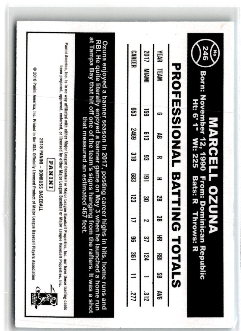 2018 Donruss Holo Blue Marcell Ozuna