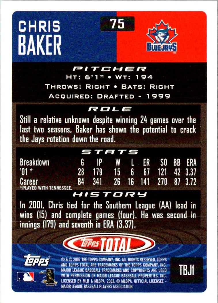 2002 Topps Total Chris Baker