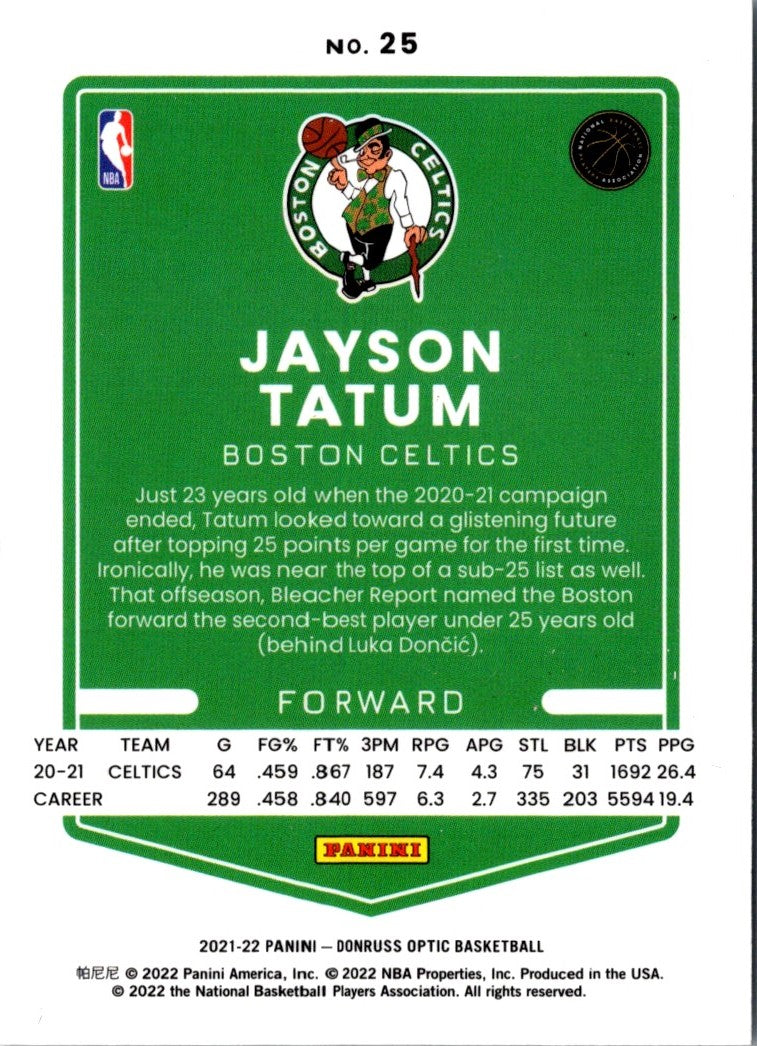 2022 Donruss Optic Optical Illusions Green Shock Jayson Tatum/Jaylen Brown