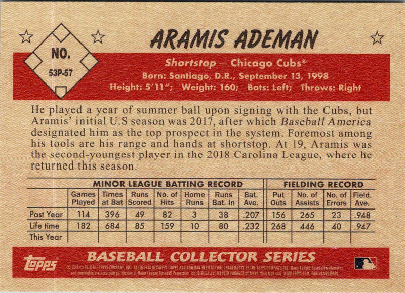 2019 Bowman Heritage Prospects Aramis Ademan