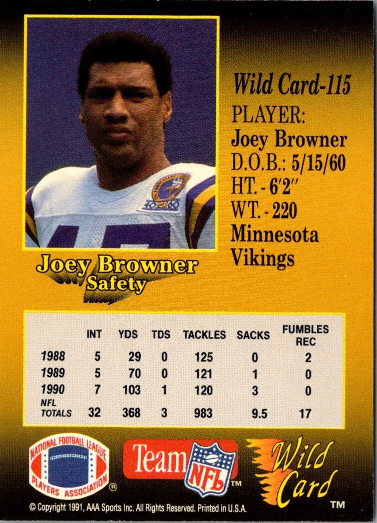 1991 Wild Card Joey Browner