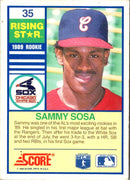 1990 Score Rising Stars Sammy Sosa