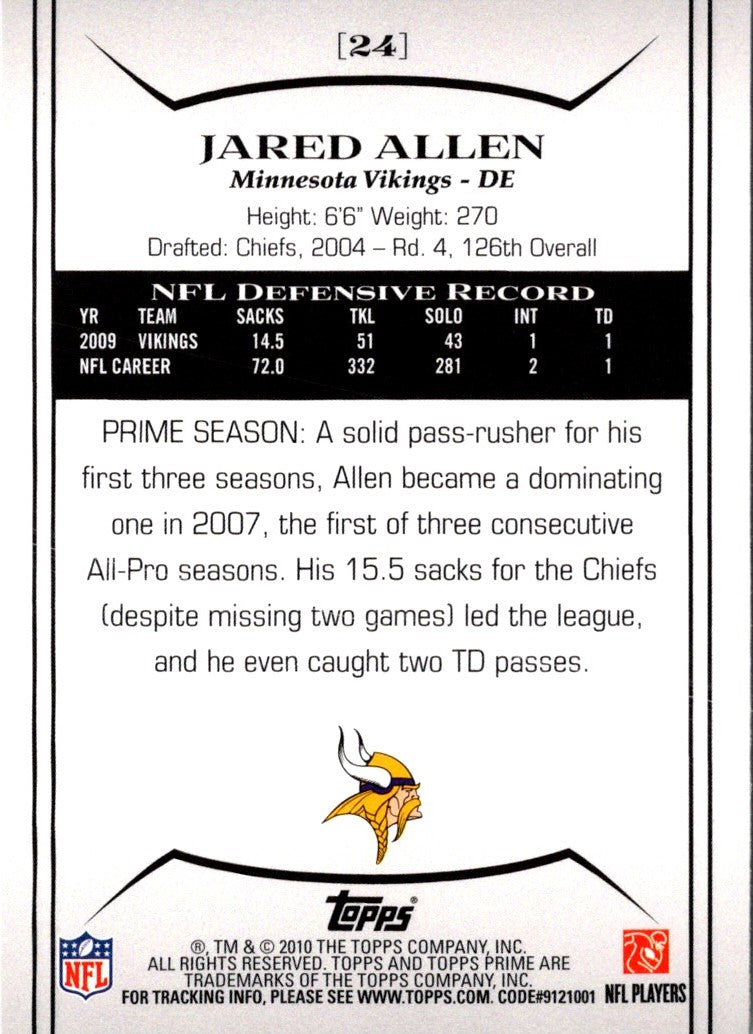 2010 Topps Prime Jared Allen