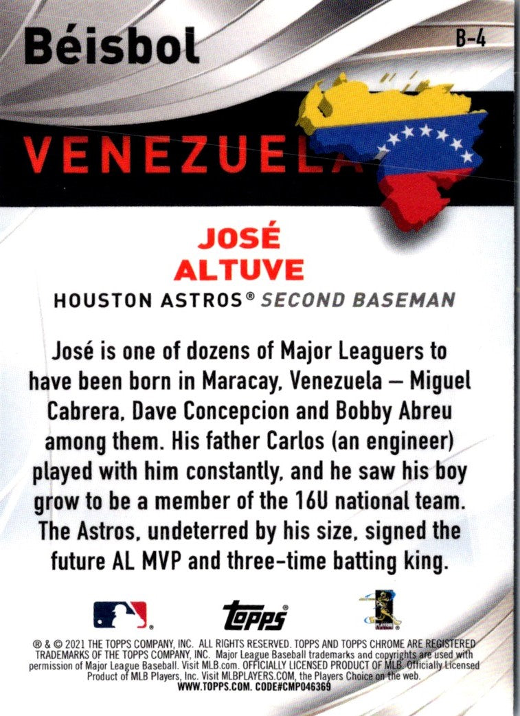 2021 Topps Chrome Beisbol Jose Altuve