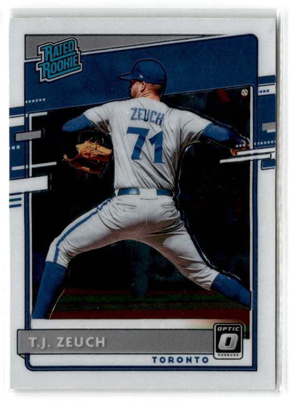 2020 Donruss Optic Carolina Blue and White T.J. Zeuch #86