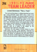 1991 Fleer Lionel Simmons