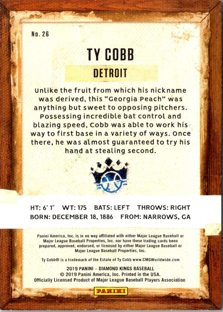 2019 Panini Diamond Kings Ty Cobb