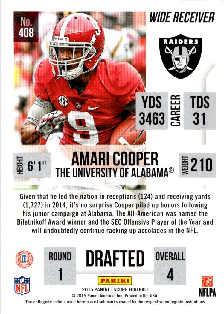 2015 Panini Draft Picks Amari Cooper