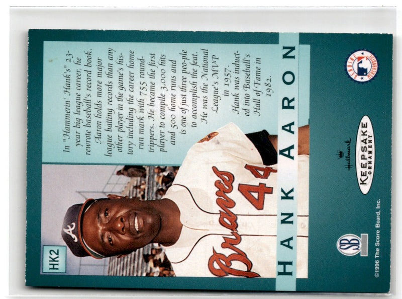 1996 Hallmark Ornament Cards Hank Aaron