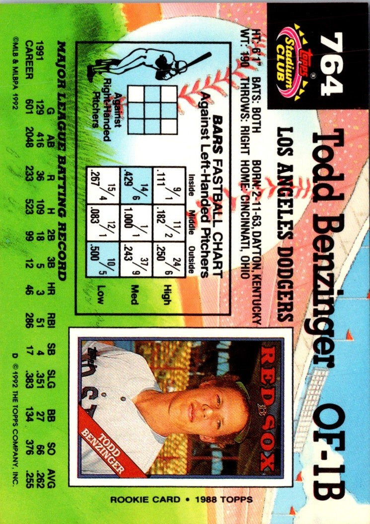 1992 Stadium Club Todd Benzinger