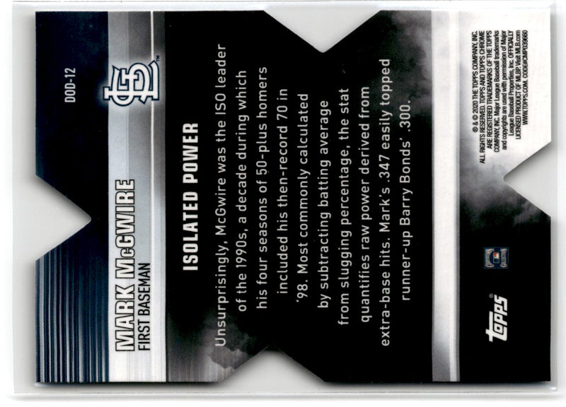 2020 Topps Chrome Decade of Dominance Die Cut Mark McGwire