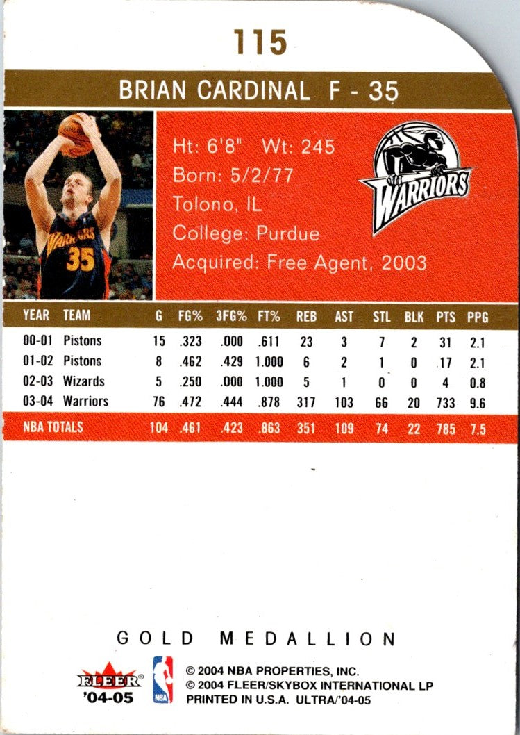 2004 Ultra Gold Medallion Brian Cardinal