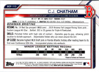 2021 Bowman Chrome Prospects C.J. Chatham #BCP-113