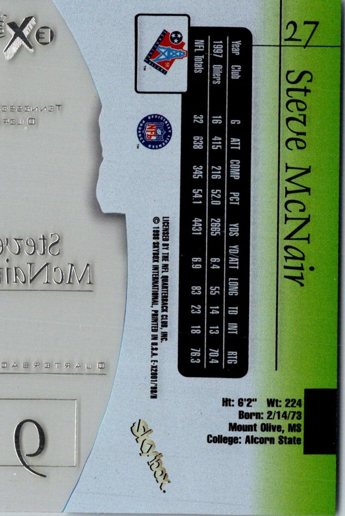 1998 SkyBox E-X2001 Steve McNair