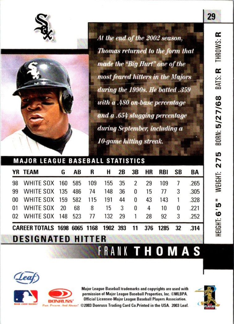 2003 Leaf Frank Thomas