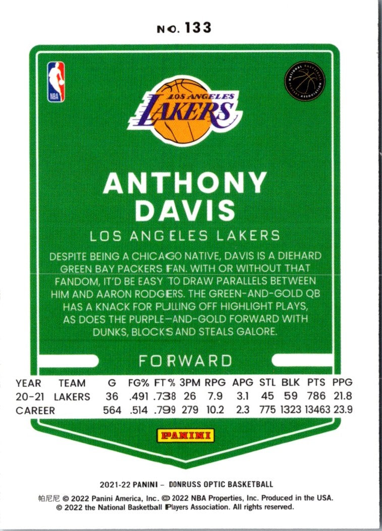 2021 Donruss Optic Blue Anthony Davis