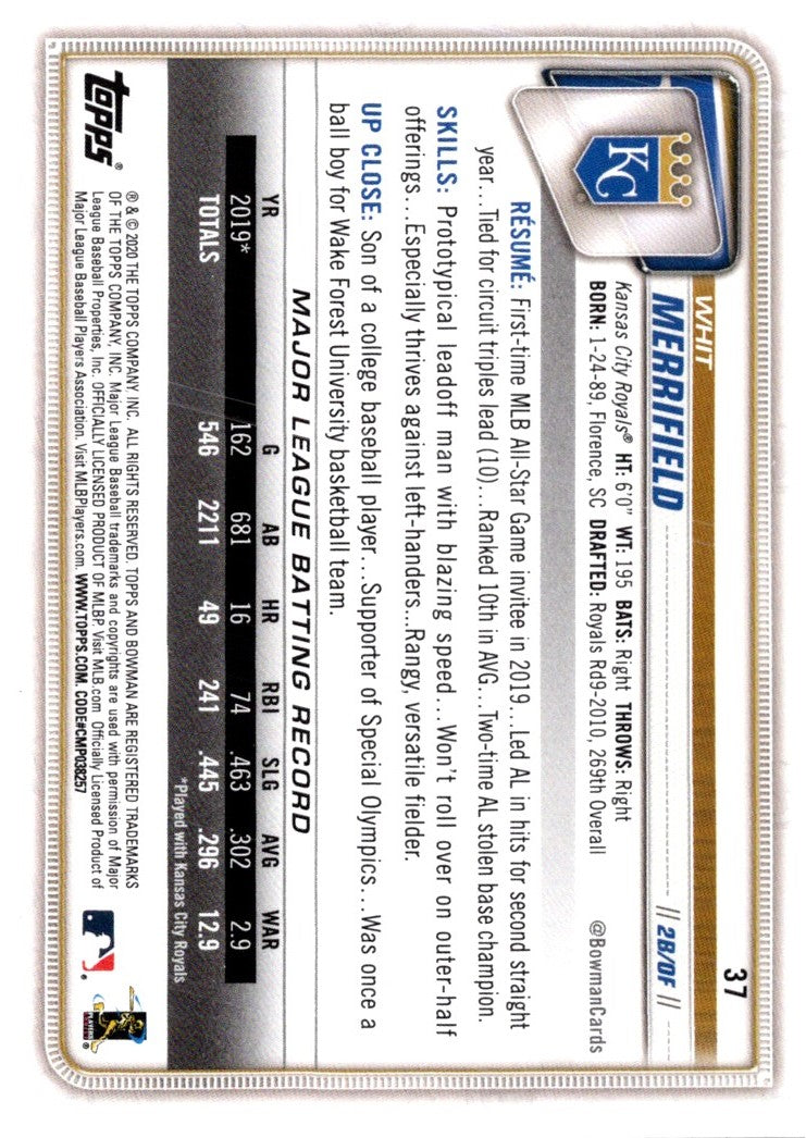 2020 Bowman Whit Merrifield