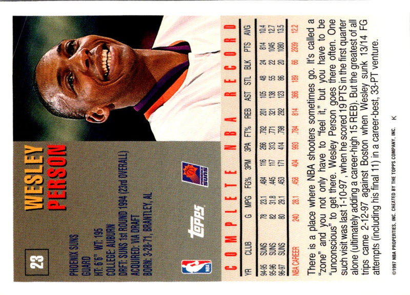 1997 Topps Wesley Person