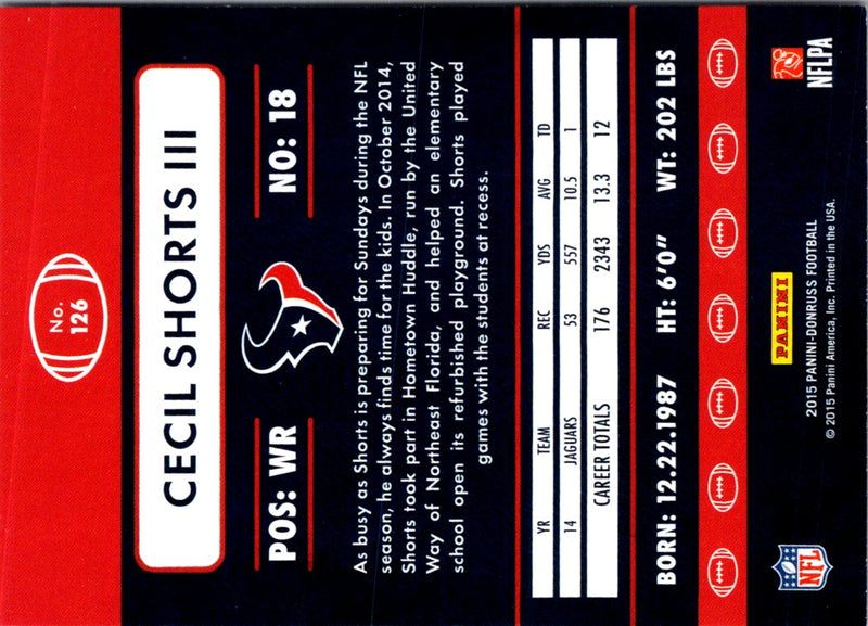 2015 Donruss Cecil Shorts III