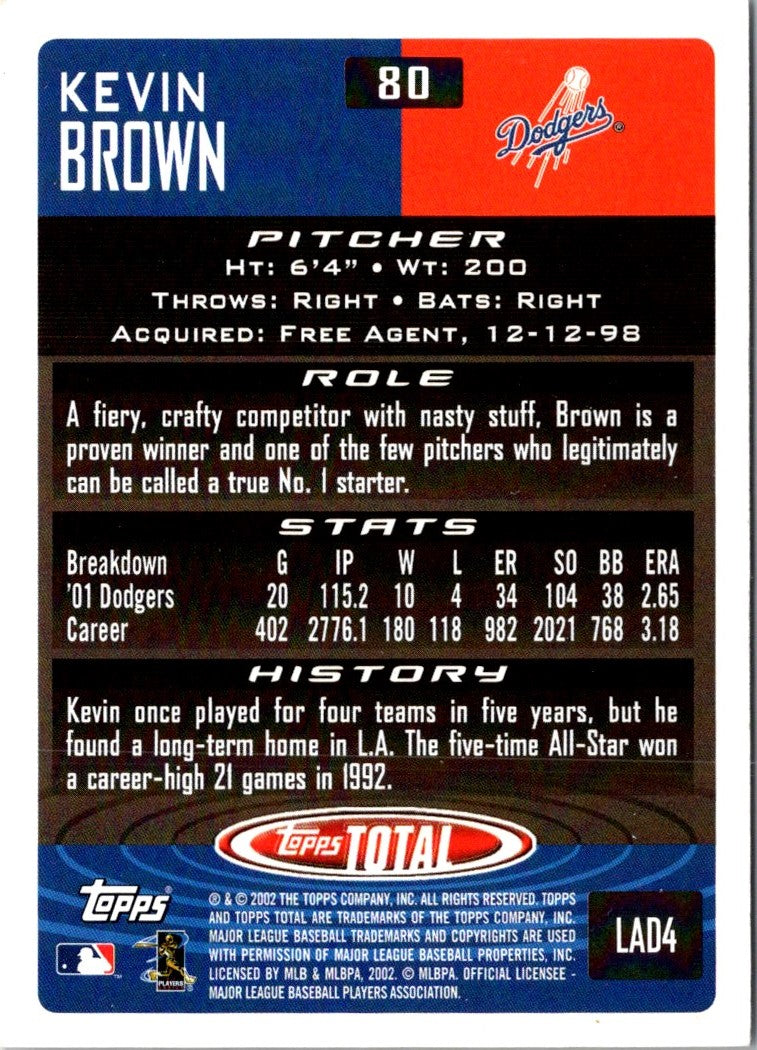 2002 Topps Total Kevin Brown