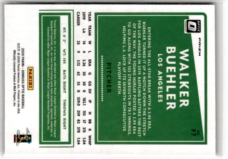 2020 Donruss Optic Pink Walker Buehler