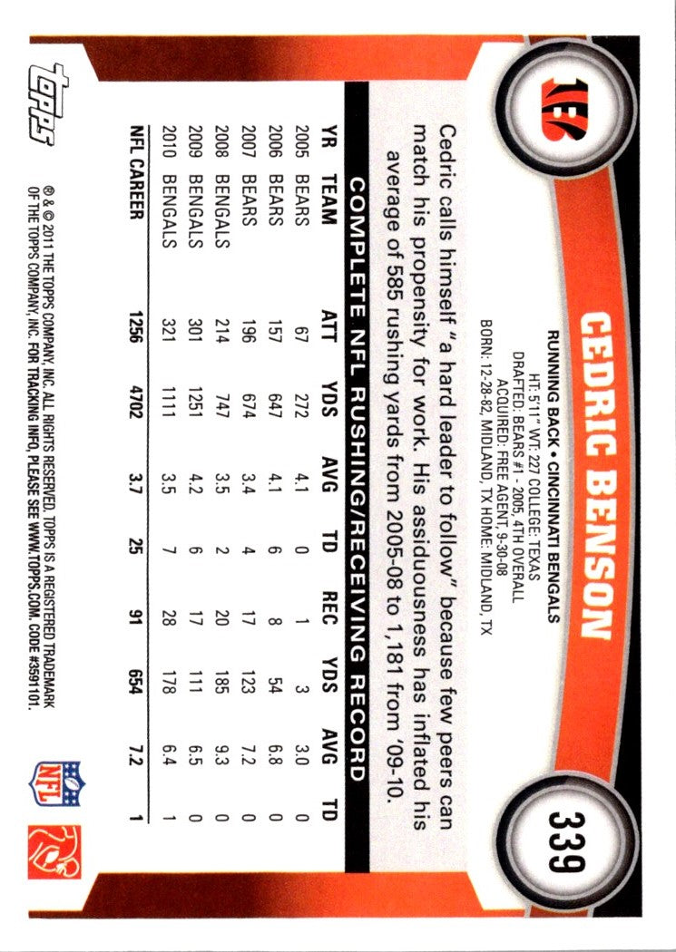 2011 Topps Cedric Benson