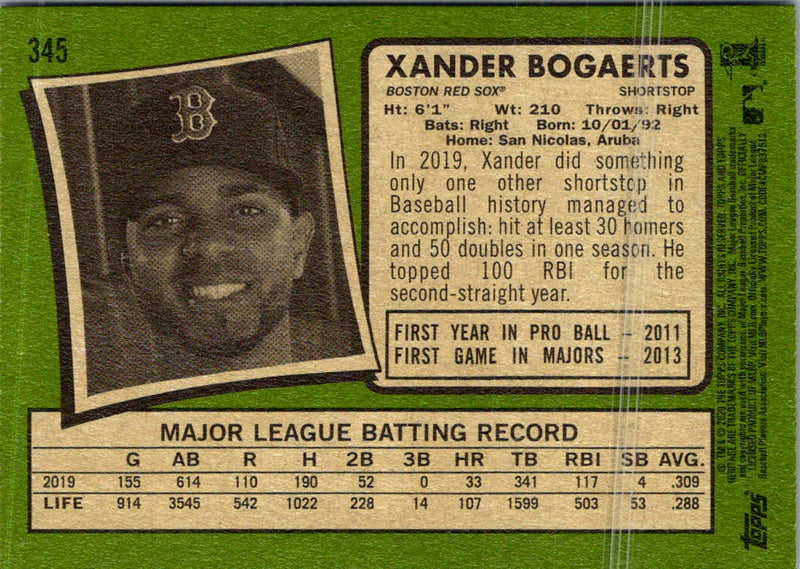 2020 Topps Heritage Xander Bogaerts