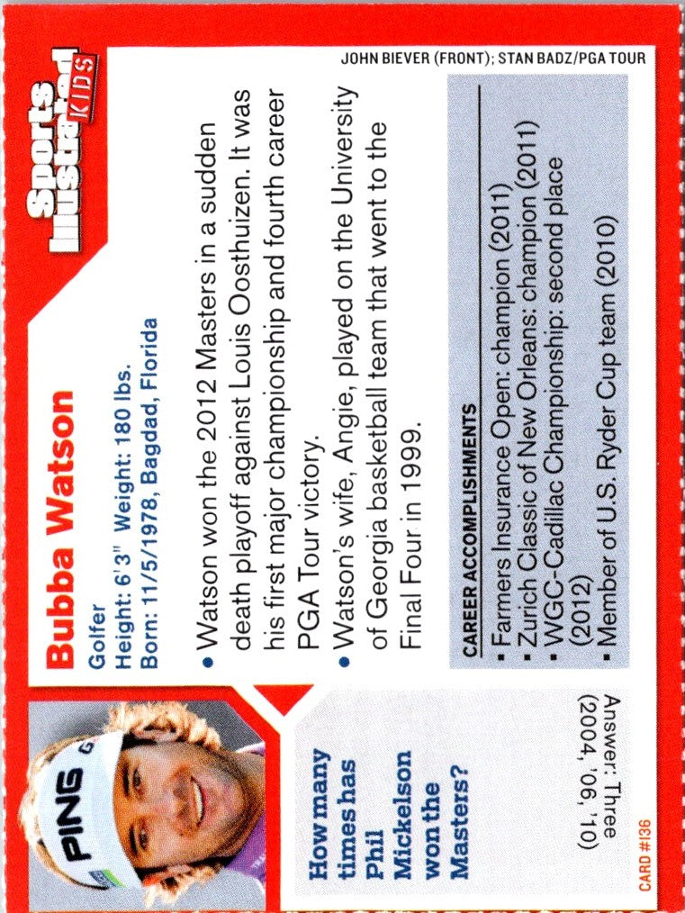 2012 Playoff Bubba Watson #