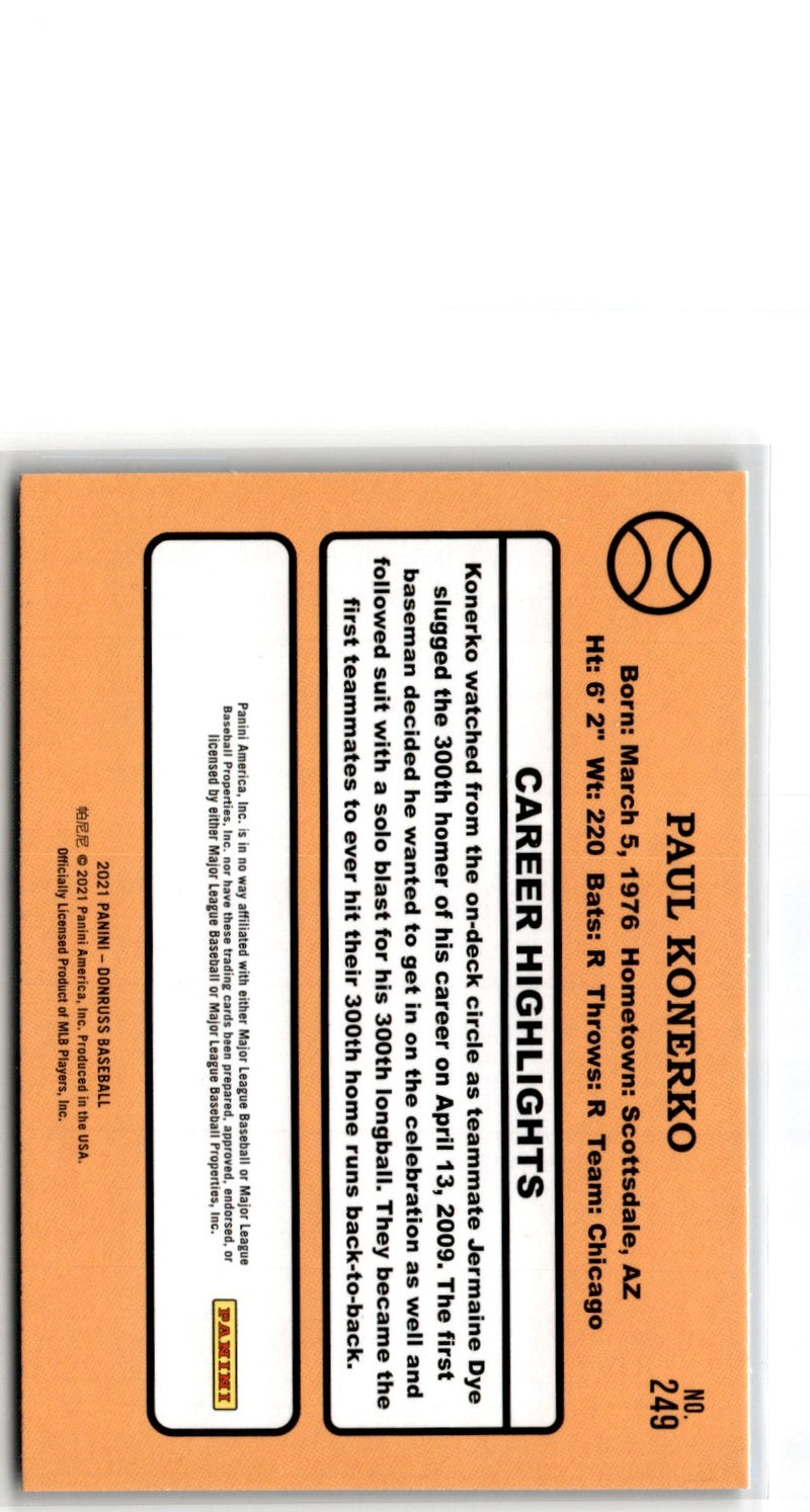 2021 Donruss Holo Purple Paul Konerko