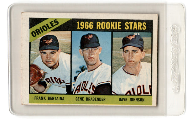 1966 Topps Orioles Rookies - Frank Bertaina/Gene Brabender/Dave Johnson #579 Rookie EX