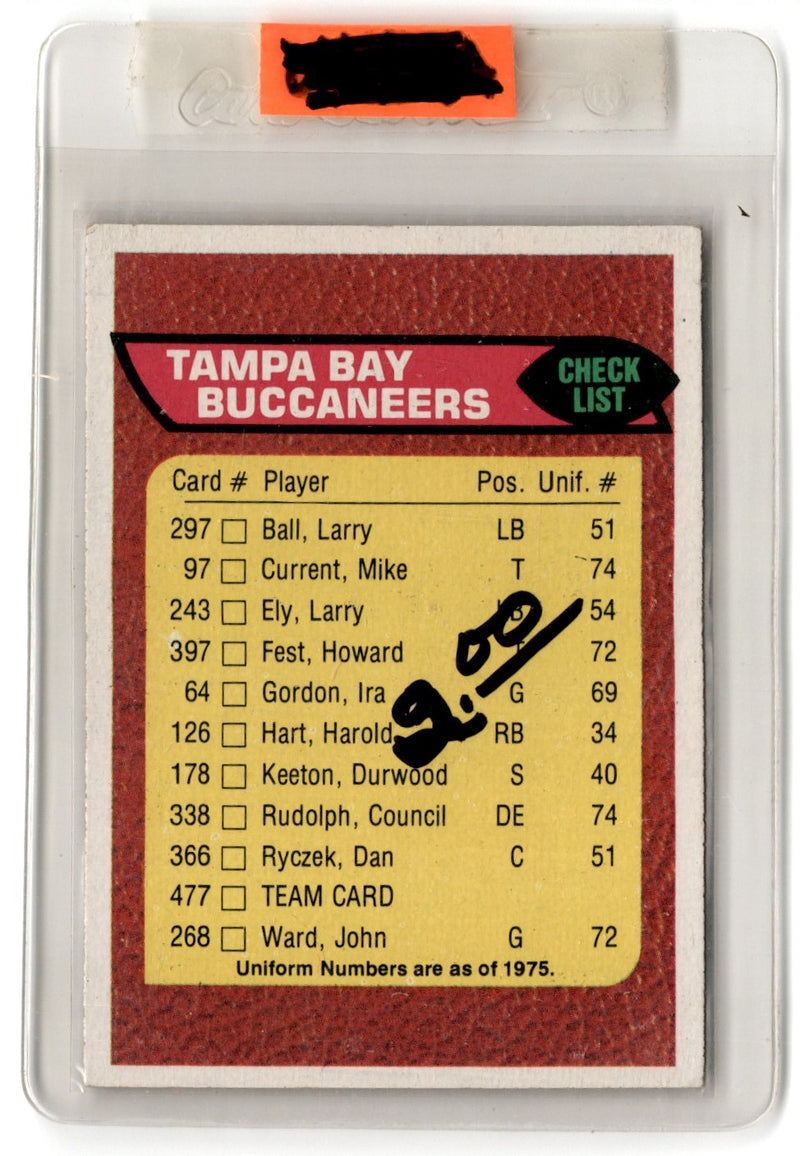 1976 Topps Tampa Bay Buccaneers