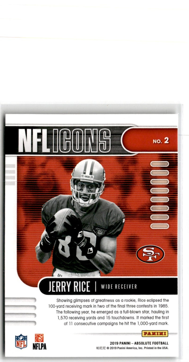 2019 Panini Absolute NFL Icons Jerry Rice