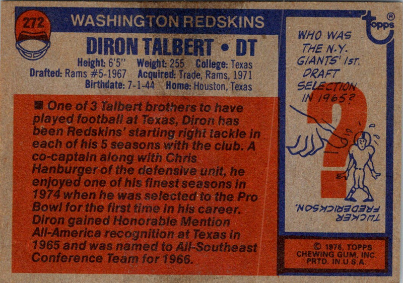 1976 Topps Diron Talbert