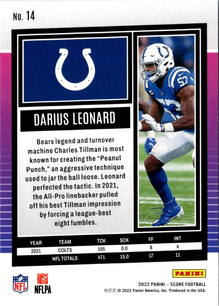 2022 Score Darius Leonard