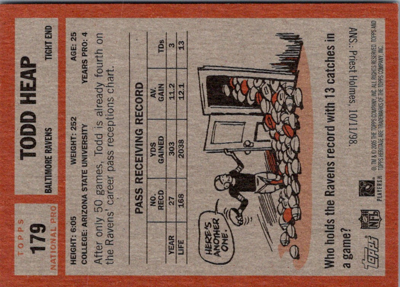 2005 Topps Heritage Todd Heap