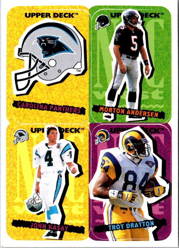 1995 Collector's Choice Update Stick-Ums Carolina Panthers/Morten Andersen/John Kasay/Troy Drayton #37