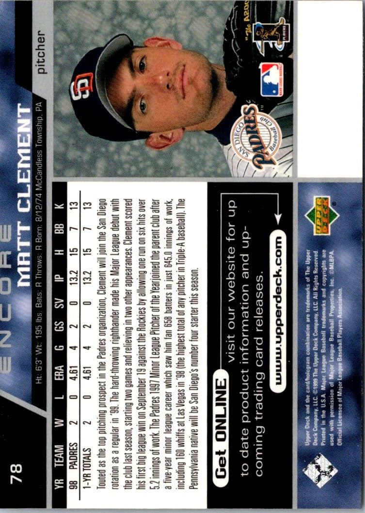 1999 Upper Deck Encore Matt Clement